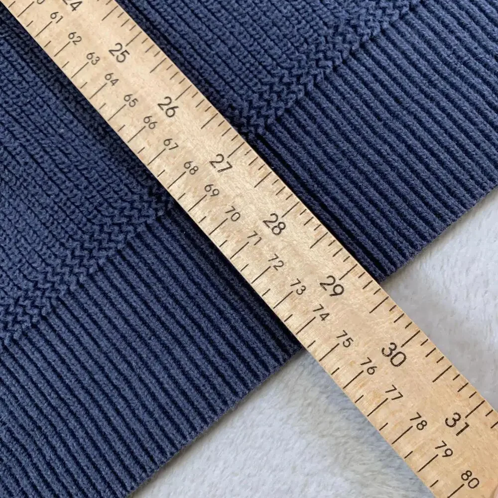 Tommy Hilfiger Sweater Mens XL Navy Blue 1/4 Zip‎ Pullover 100% Cotton Rib Knit